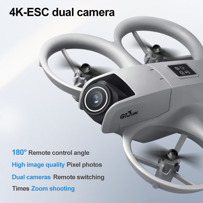 GT3 Small Unmanned Aerial Vehicle, Optical Flow Hovering, Stable Flight, Protection, Safe Flight, Equipped With Dual Cameras, Electrically Adjustable, Easy To Operate, Easy To Get Started, S