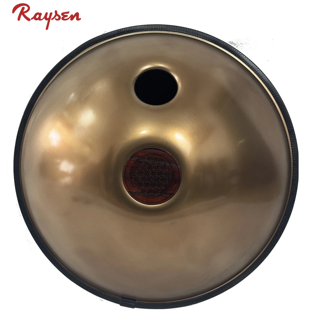 Raysen HP-B9D 9-Note Handpan Drum | 53cm, D Kurd Scale, Stainless Steel, Handmade & Hand-Tuned