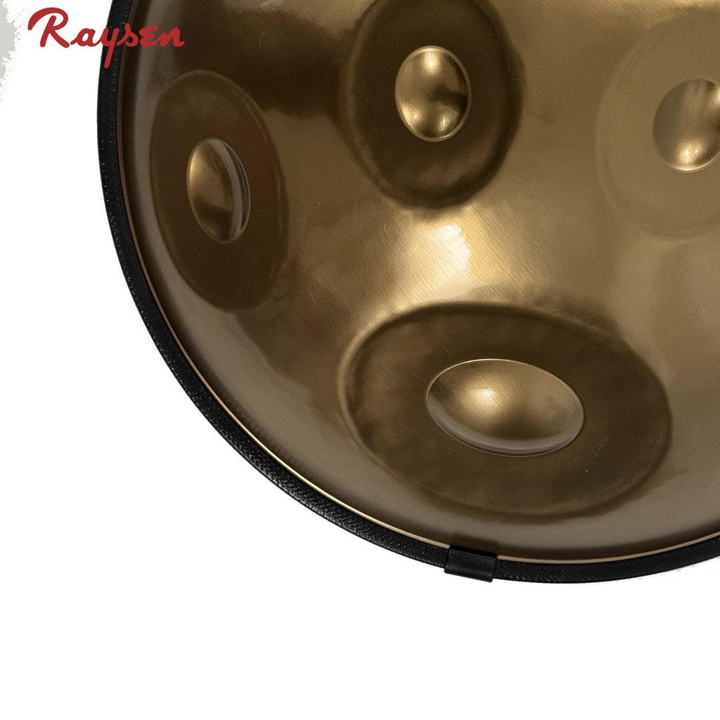 Raysen HP-B9D 9-Note Handpan Drum | 53cm, D Kurd Scale, Stainless Steel, Handmade & Hand-Tuned