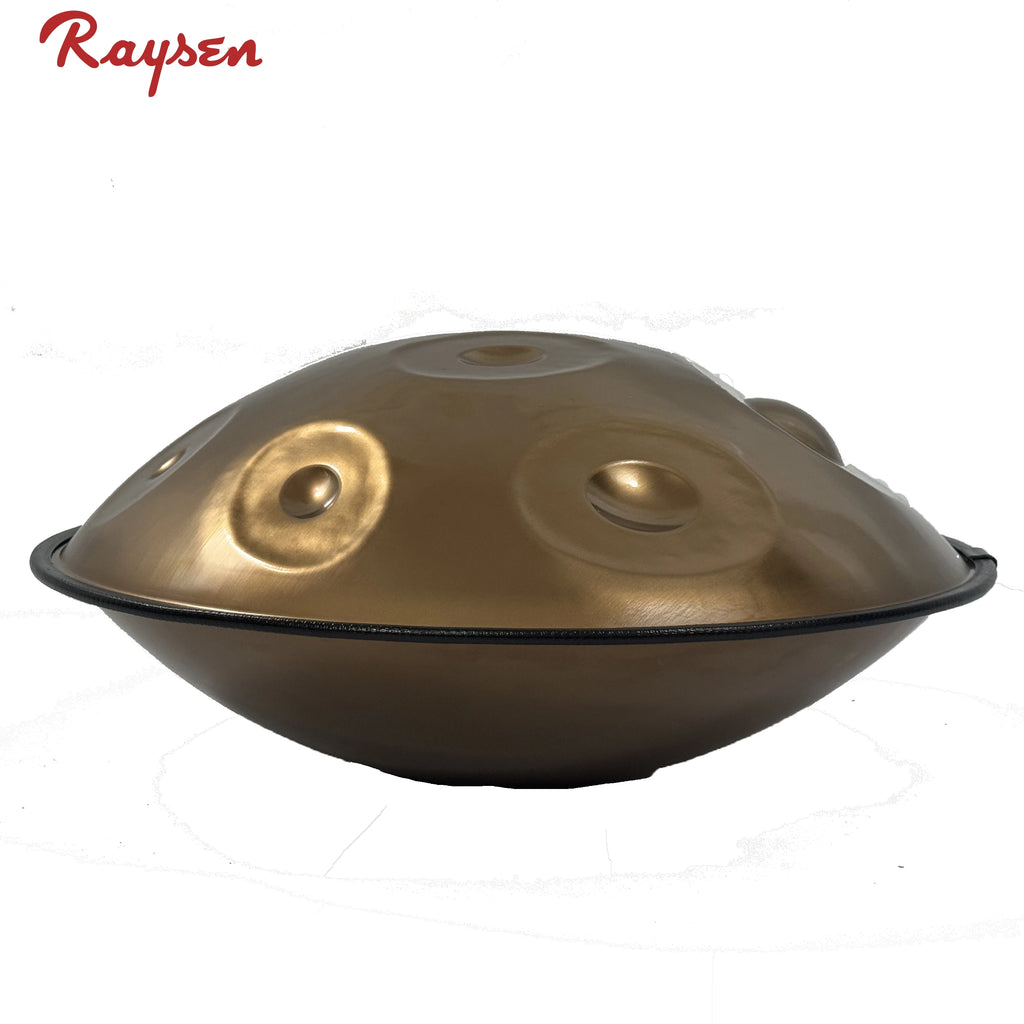 Raysen HP-B9D 9-Note Handpan Drum | 53cm, D Kurd Scale, Stainless Steel, Handmade & Hand-Tuned