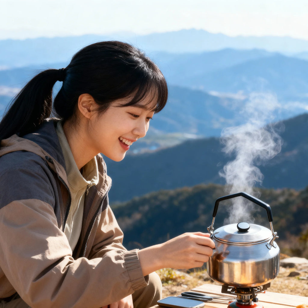 Pandatour Camping Cookware Set Kettle Set Pot Tableware Kit Travel Kitchen Utensils Hiking Picnic Pot Bowl stainless steel Pan