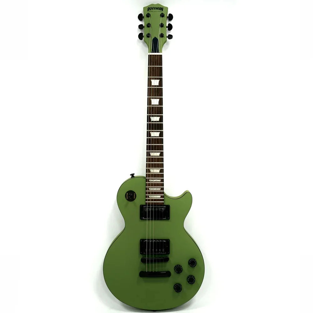 Eastern Music Hardluck Kings BOSSMAN IRISH MOSS Limited Edition Satin Matte Olive Green Les Paul Style Electric Guitar With Case