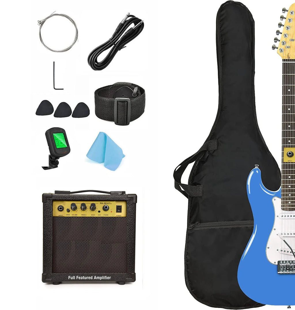 FCC Certified Electric Guitar with 10 Watt Amplifier Complete Kit-Beginner-Friendly Musical Instrument Includes Tuner Bag