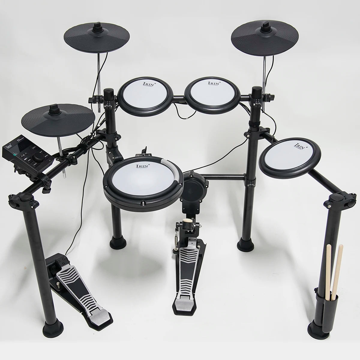 China Factory Hot Sale Cheap PriceIRIN 5 Drums 3 Cymbals Portable Silicone Electronic Drums Set Professional Electronic Drum Kit