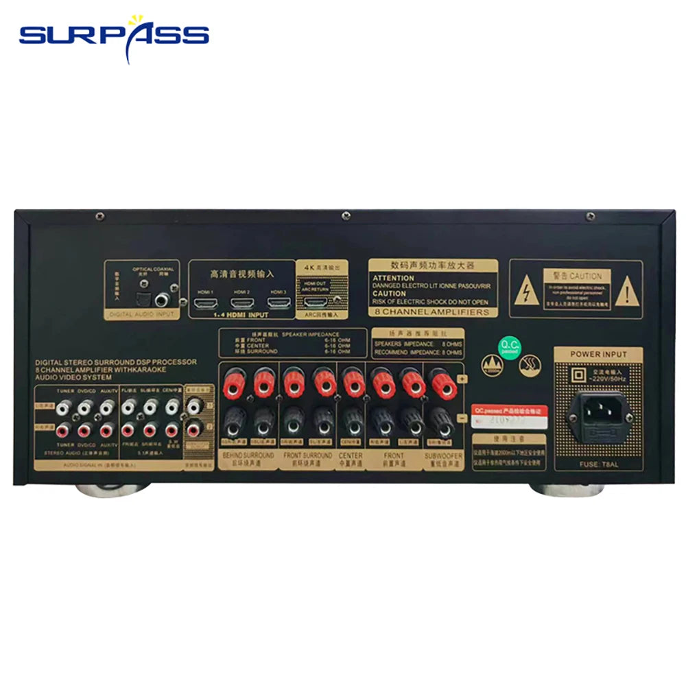 DT7.1 Surpass Audio Factory Price 7.1 Surround Sound System with Power Amplifier Speakers for Home Theater