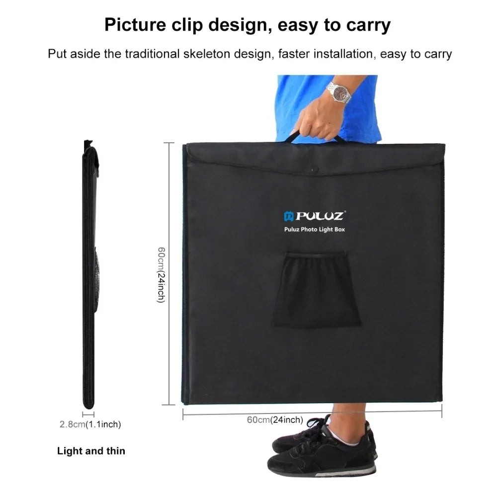 PULUZ 60x60 Photo Studio Light Box Photography Studio Shooting Light Tent Box 6 Colors Backgrounds Tabletop LED Light Studio Box