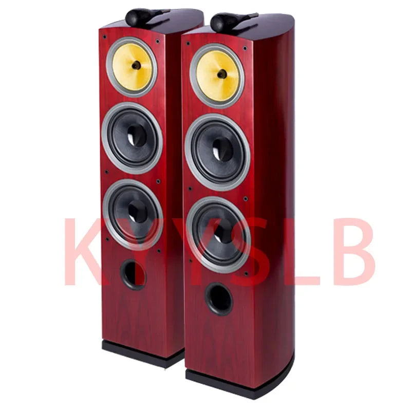 KYYSLB Double 8-inch HiFi Three-way Floor Wooden Home Theater Speaker High-end Passive Audio Speakers