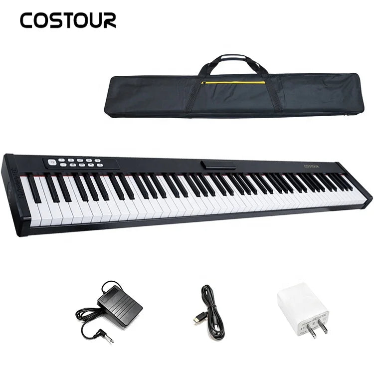 Factory OEM MIDI Organ Piano Touch Sensitive 88 Key Musical Electronic Keyboard With Built-in Speaker