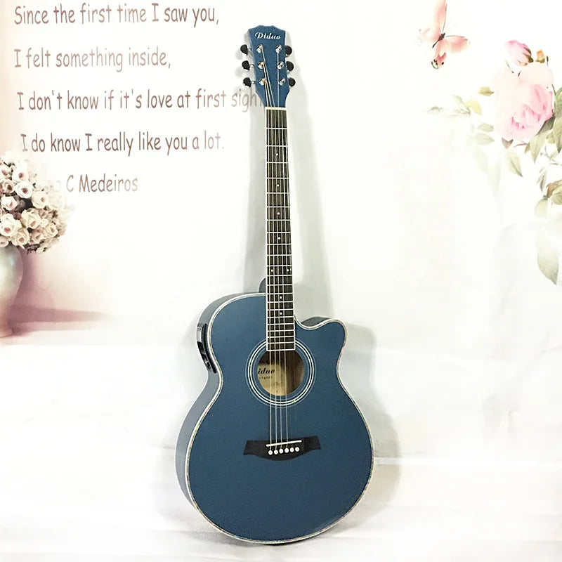 China Guitar 40 Inch White Acoustic Guitar with 4 Band Pickup
