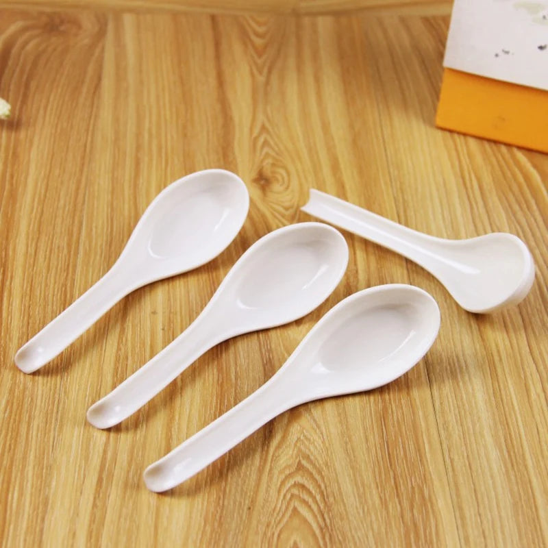 Soup Spoons,15Pcs Japanese Style Spoons Creative Rice Spoons Chinese Asian Soup Spoons with Long Handle for Restaurants CNIM Hot