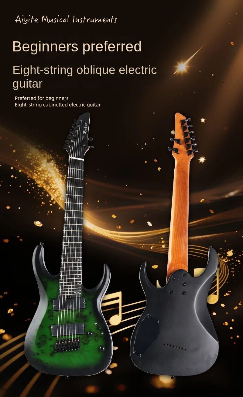 Factory Wholesale New Eight-string Oblique Electric Guitar for Man Woman