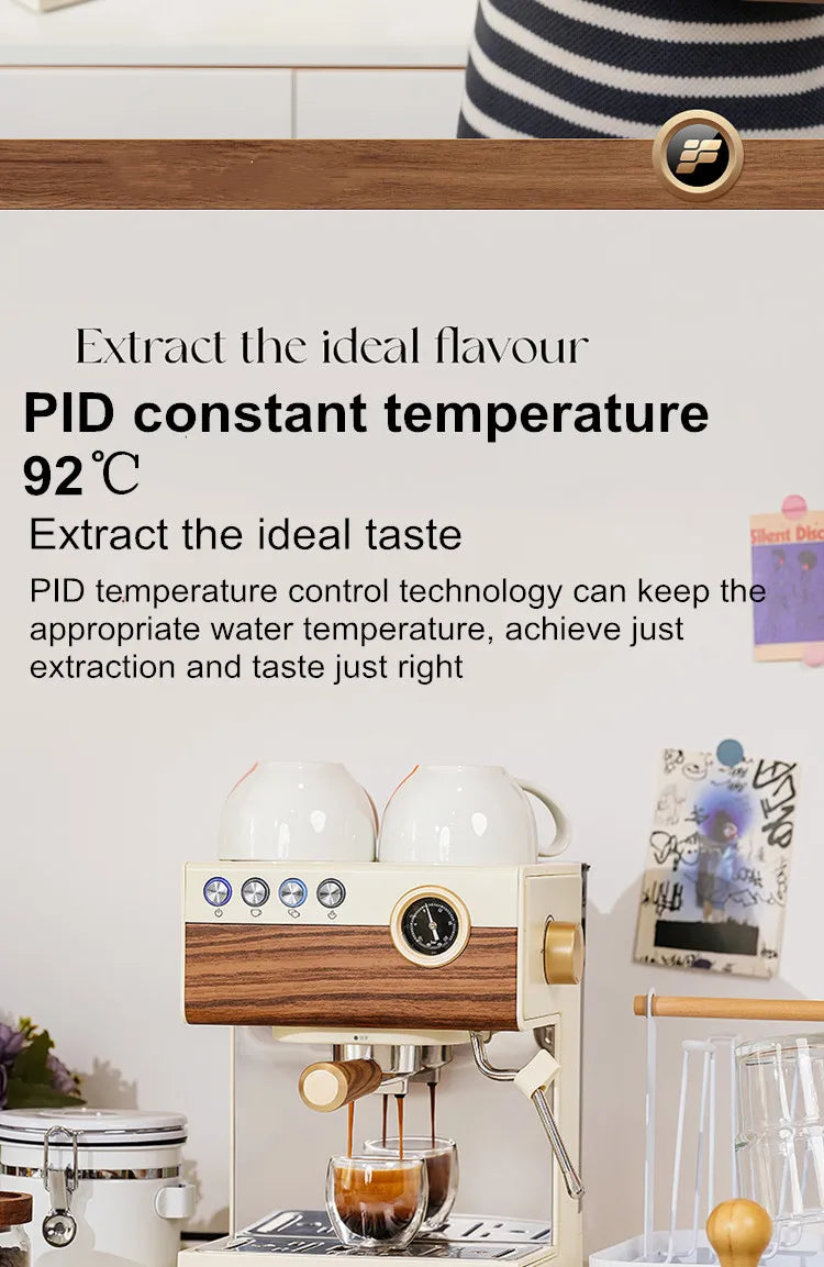 Coffee Maker Stainless Steel Italian Household Small Semi-Automatic Coffee Machine Steam Milk Bubble Concentration Office Steam