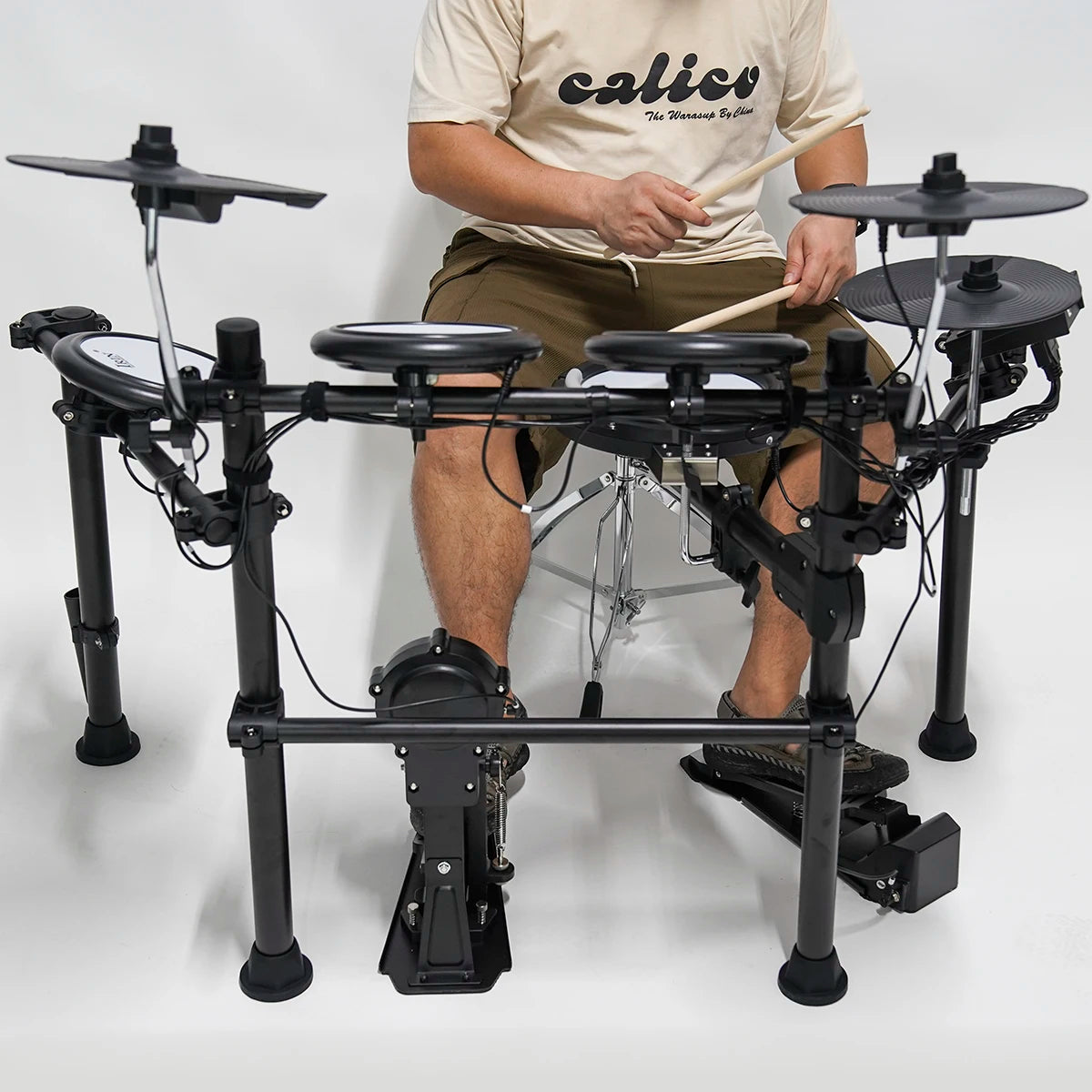 China Factory Hot Sale Cheap PriceIRIN 5 Drums 3 Cymbals Portable Silicone Electronic Drums Set Professional Electronic Drum Kit