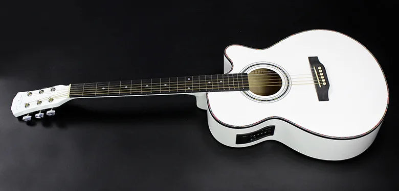 China Guitar 40 Inch White Acoustic Guitar with 4 Band Pickup