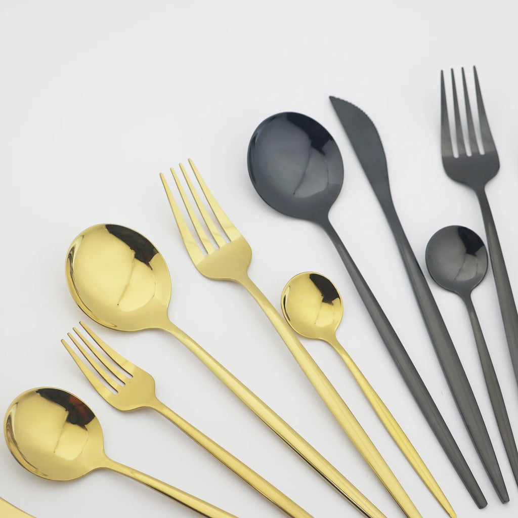 Silverware Mint Green Silver 5pcs/set Dinnerware Cutlery Knife Cake Fork Coffee Tea Spoon Stainless Steel Flatware Tableware Set