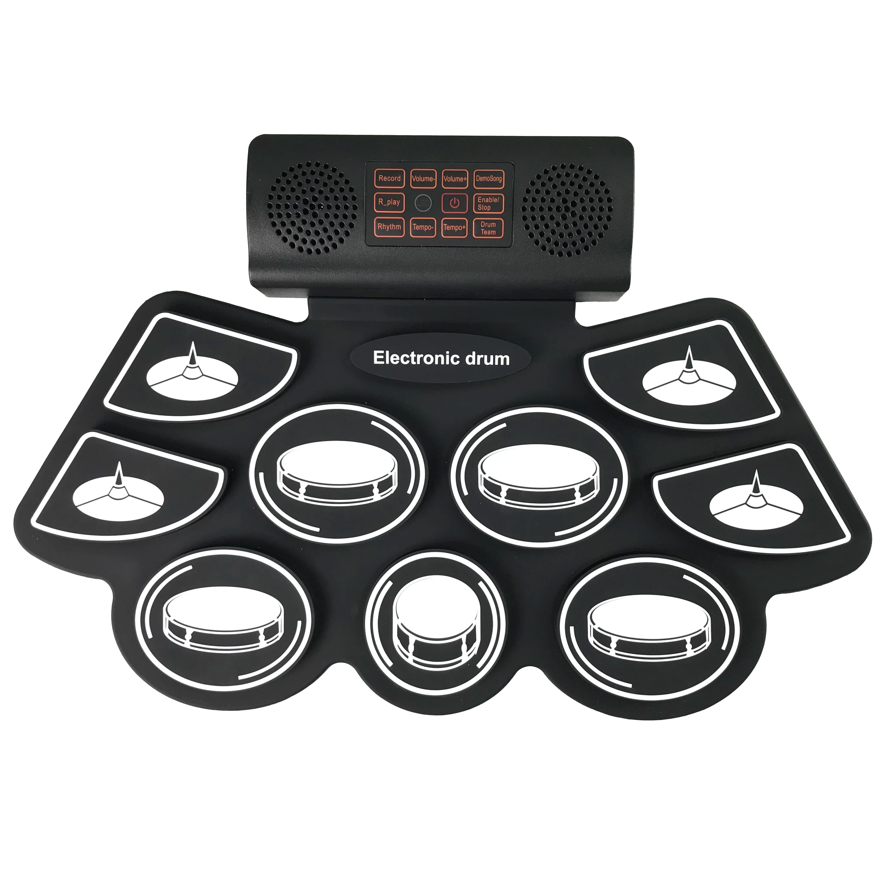 Hidelok DD02 Roll-Up Electronic Drum Kit | 5 Drums, 4 Cymbals, Bluetooth, MIDI, Built-In Speaker & Battery