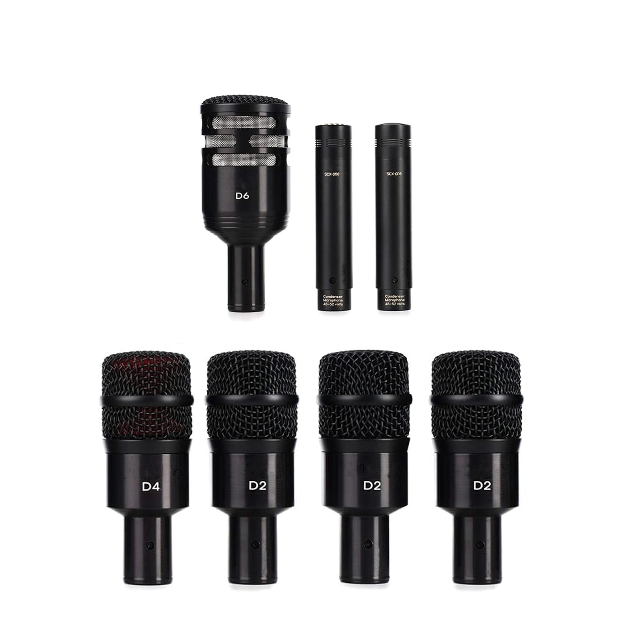 YHS DP72 7-Piece Dynamic Drum Microphone Kit | XLR, 50Hz–15kHz, 110dB SPL, Stage & Studio