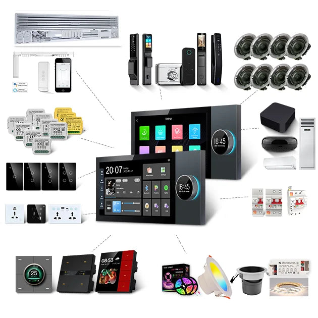 TUOAN Q7 7-Inch Smart Home Zigbee Gateway Control Panel | WiFi, Bluetooth, 2-Zone Music, Tuya App