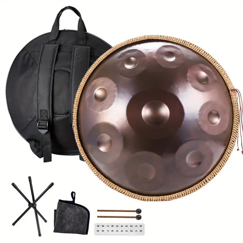 18-Inch 9-Tone Handpan Drum in G Key | 440Hz, Stainless Steel, Healing Percussion, Beginner-Friendly