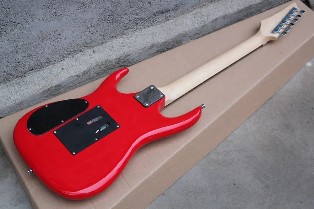 Flyoung Stringed Instrument Red Electric Guitar Floyd Rose Bridge Custom Made