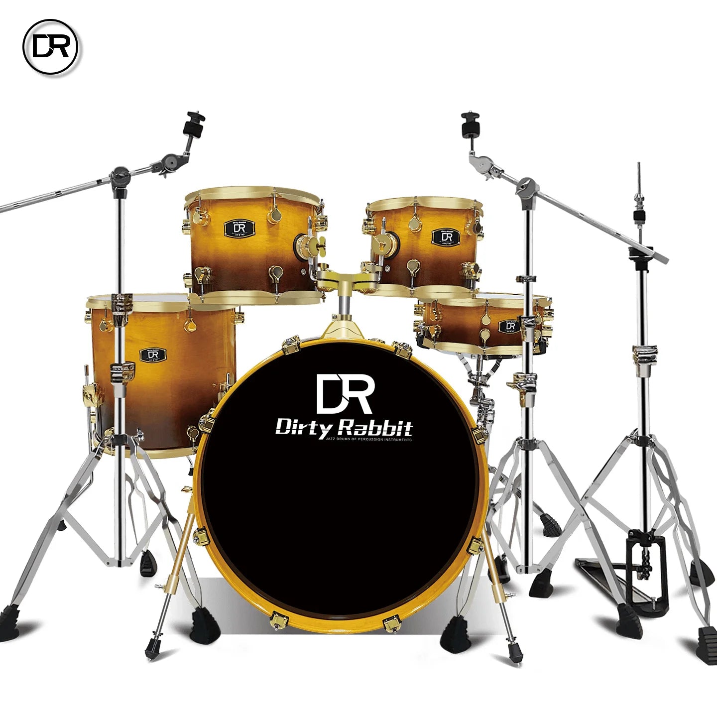 Factory Direct Adult Maple Lacquer Finished Drum Kit Western Percussion Instruments with Cymbal High Quality Drums