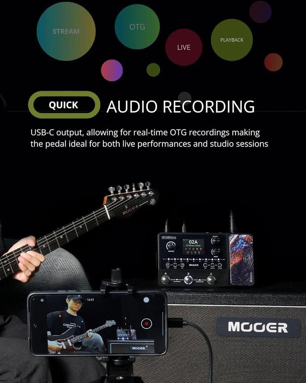 MOOER GE150 Plus Li Multi-Effects Guitar Pedal | 198 Presets, 55 Amp Models, 80s Looper, IR Loader, 40 Drum Rhythms