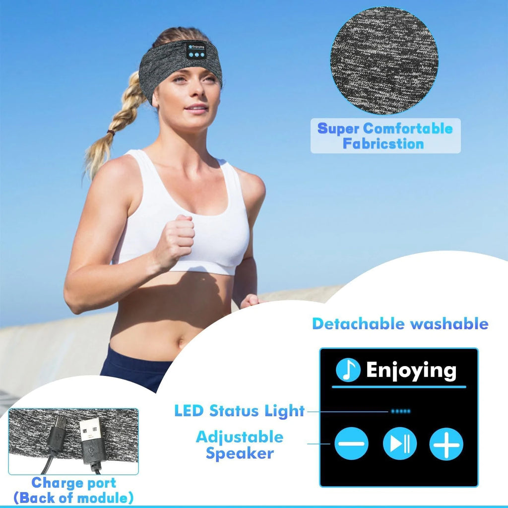 V5.4 Sleep Headphones Headband,Soft Sleeping Wireless Music Sport Earphones with Ultra-Thin Stereo Speakers, Long Play Time
