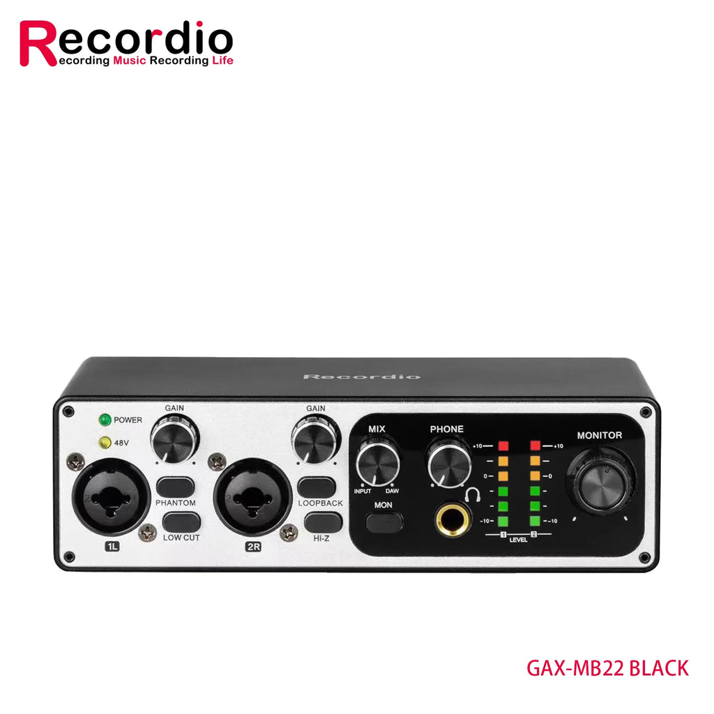 Sound Card Audio Interface for Computer Recording Music 24 Bit/192kHz Resolution Support 48V Phantom Power Streaming Podcasting