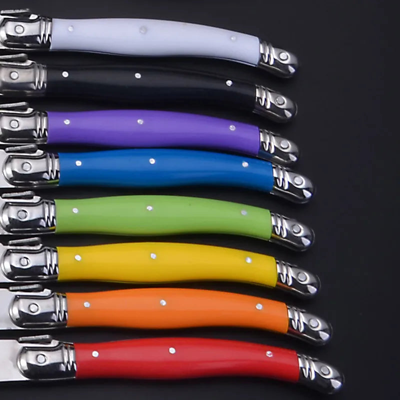 8'' 6pcs Laguiole Dinner Spoon Stainless Steel Long handle Table Spoons White Cutlery Black Big Serve Scoop Set Dinnerware