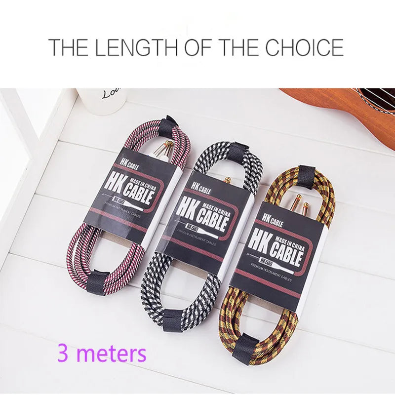 Electric Guitar Cable Wire Cord 3M No Noise Shielded Bass Cable for Guitar Amplifier Accessories Musical Instruments