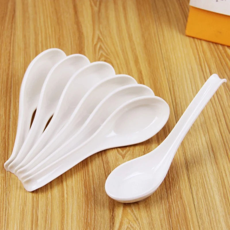 Soup Spoons,15Pcs Japanese Style Spoons Creative Rice Spoons Chinese Asian Soup Spoons with Long Handle for Restaurants CNIM Hot