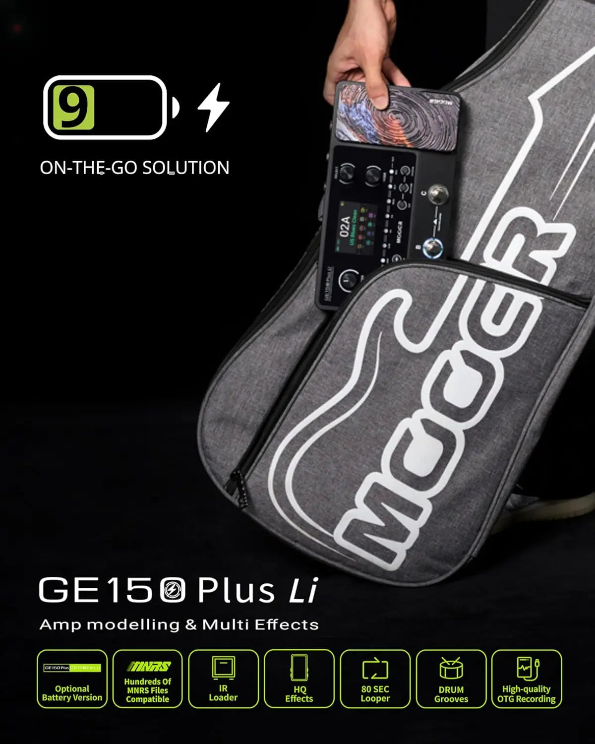 MOOER GE150 Plus Li Guitar Pedal-198 Presets 55 Amp Models 25 Cab Sim 20 MNRS Slots IR Loader 80s Looper 40 Drum Rhythms 10