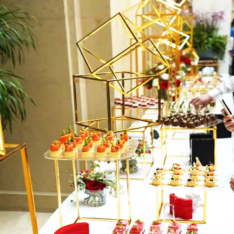 Wedding Buffet Cake Sweet Food Bread Cake Flower Dessert Holder Dessert Table Cake Stand Buffet Banquet Tea Break Metal Holder