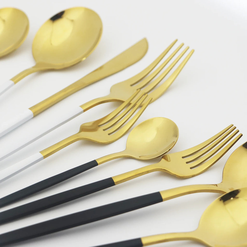Silverware Mint Green Silver 5pcs/set Dinnerware Cutlery Knife Cake Fork Coffee Tea Spoon Stainless Steel Flatware Tableware Set