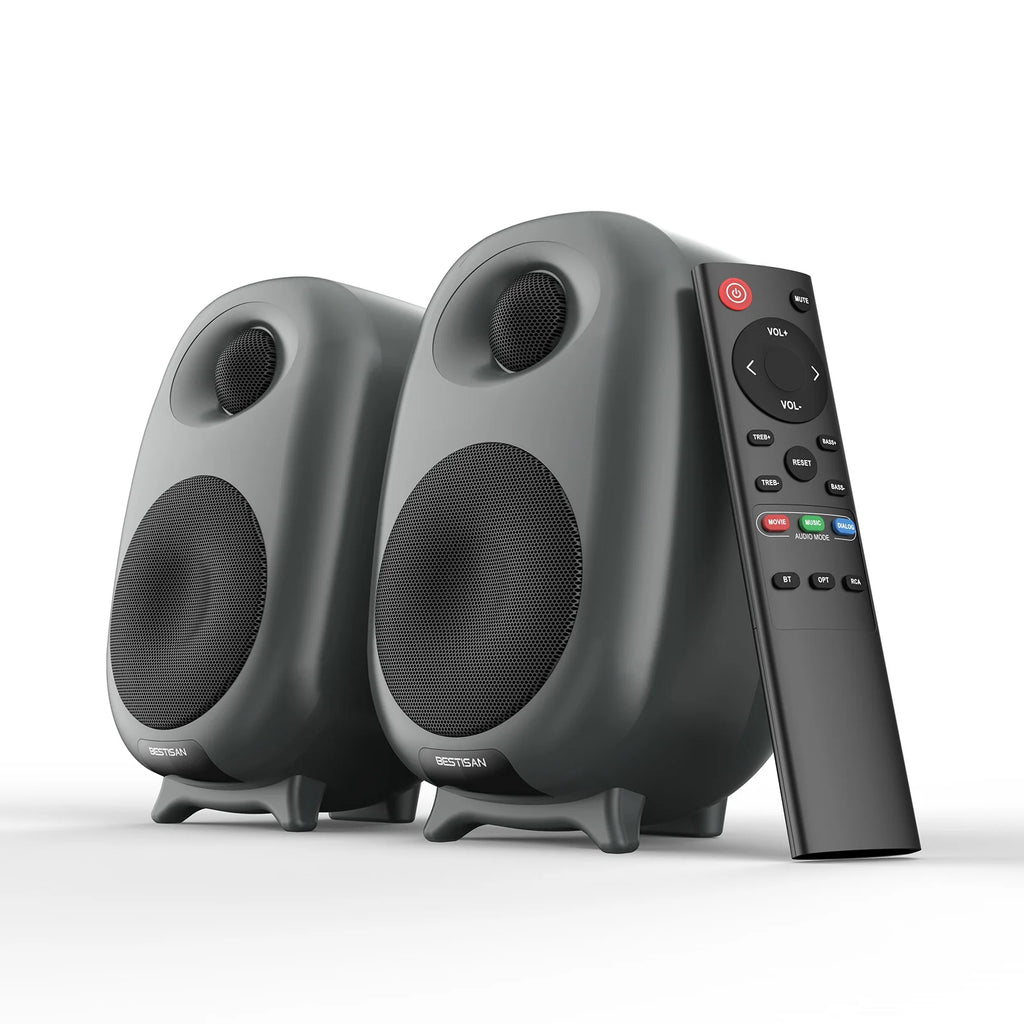 SR06 3" Active HiFi Bookshelf Speakers | 100W, 35Hz–22kHz, RGB LED, Remote Control