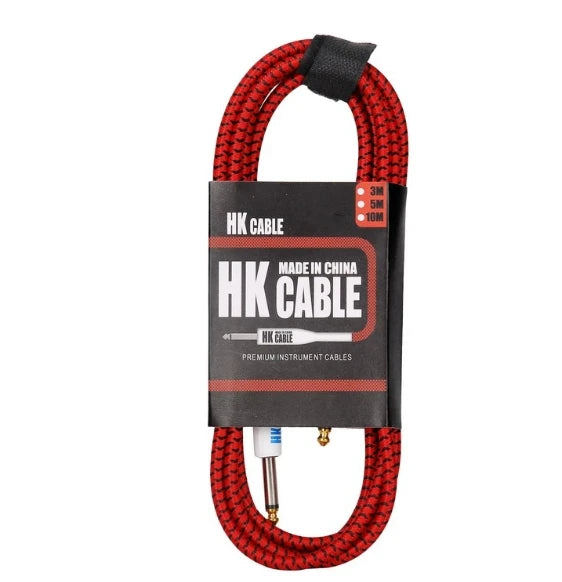 6.35mm Male to Male Braided Line Pedal Guitar Bass Universal Cable 3 Metre Guitar Audio Cables Anti-Noise Line