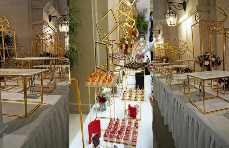 Wedding Buffet Cake Sweet Food Bread Cake Flower Dessert Holder Dessert Table Cake Stand Buffet Banquet Tea Break Metal Holder
