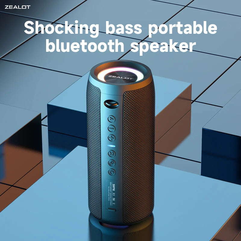 Factory Sell ZEALOT S51pro 40W Portable Wireless Speakers With IPX6 Waterproof Wireless Stereo with RGB Light