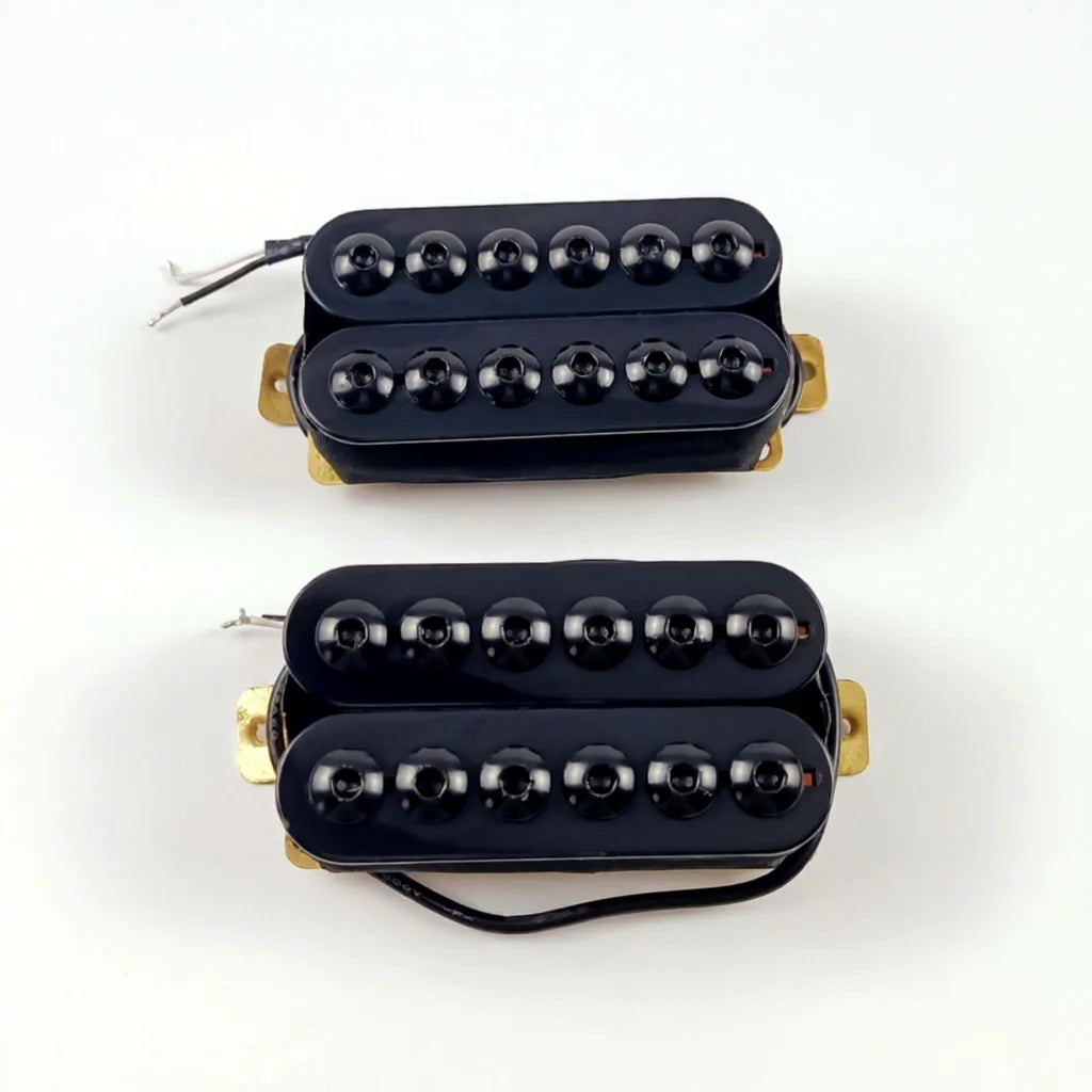 Electric Guitar Dual Coil Pickup Maple Neck Ebony Fingerboard Glossy Finish Black Hexagon Large Head N/B Accessories 6-String