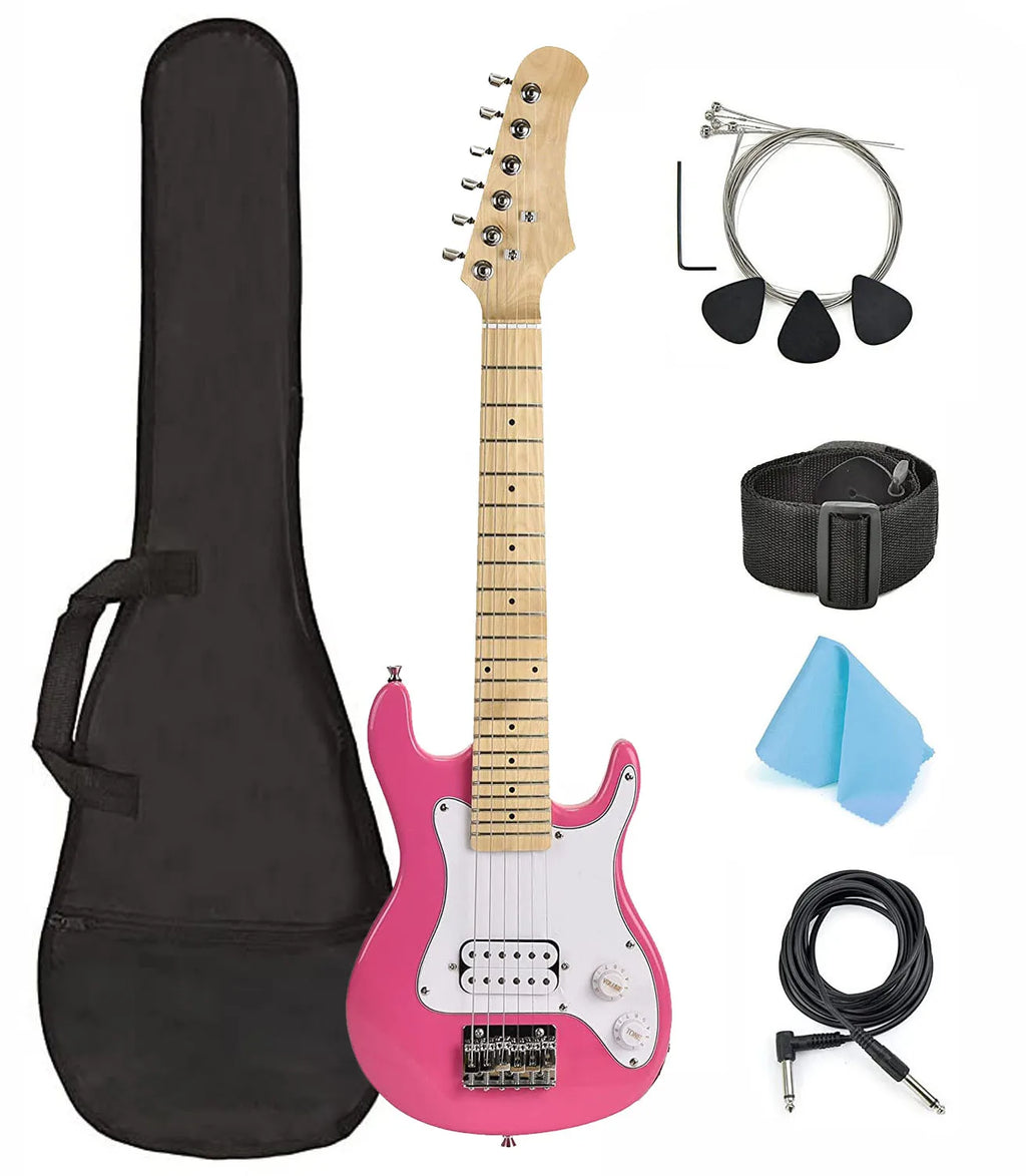 Learning and Practice 30 Inch Electric Guitar for Kid Musical Instrument Electrical Guitars 6 Steel String Electric
