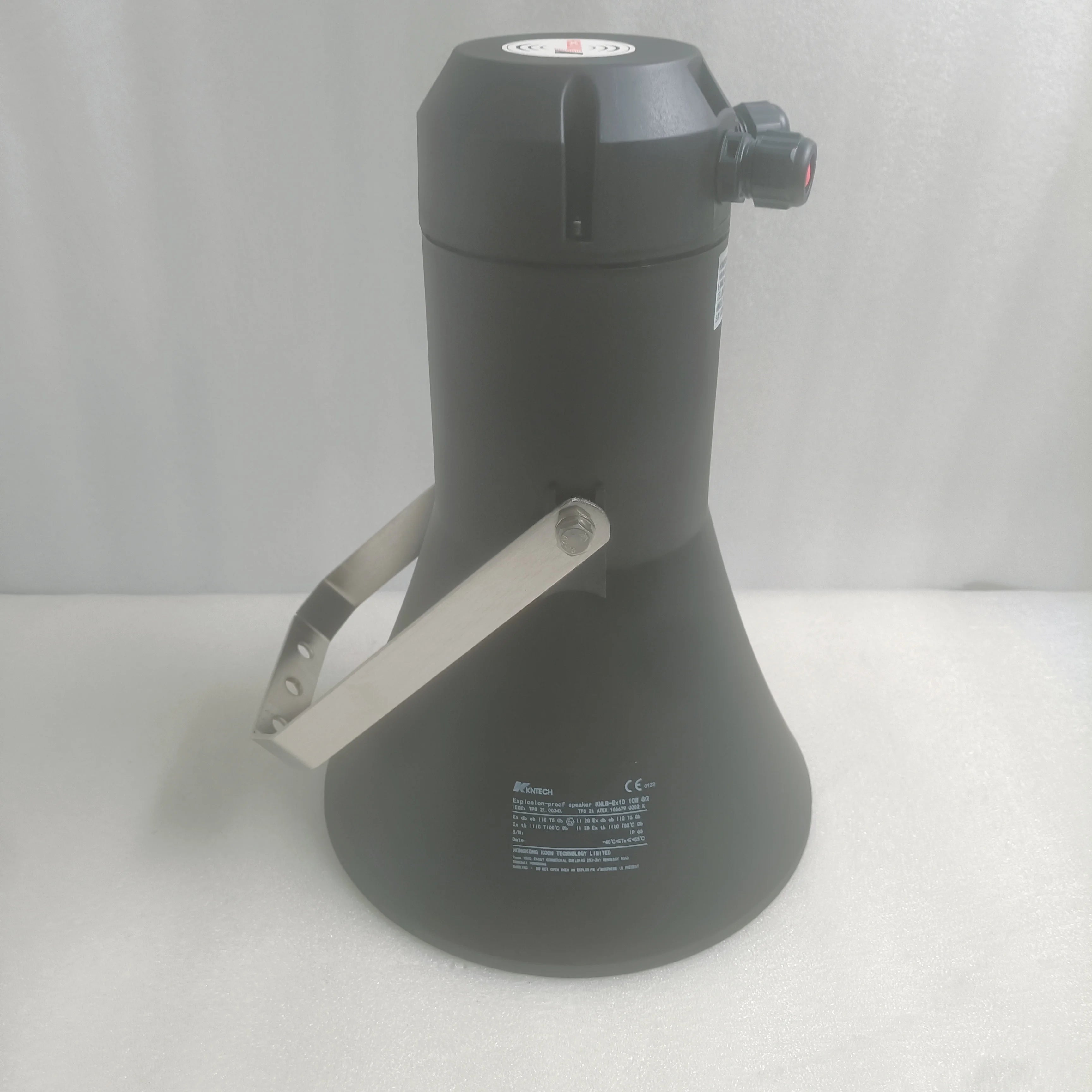 KNTECH 10W Explosion Proof Speakers ATEX Certification Black Horn Waterproof Rating IP66 Anti-static Polyamide Public Address