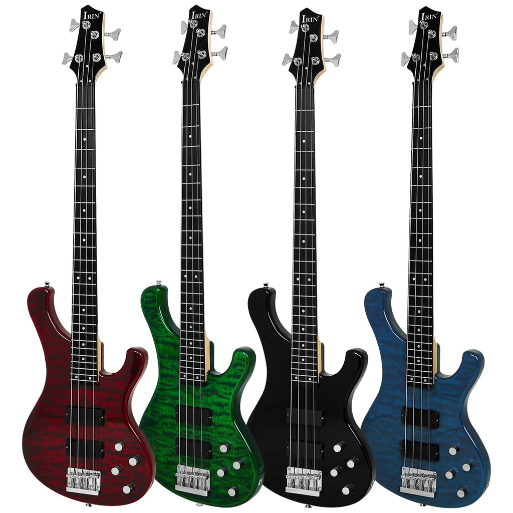 IRIN New Hot Sales Factory Musical Instruments  Okoume Wooden Electric Bass 24 Fret Professional 4 Strings Electric Bass Guitar