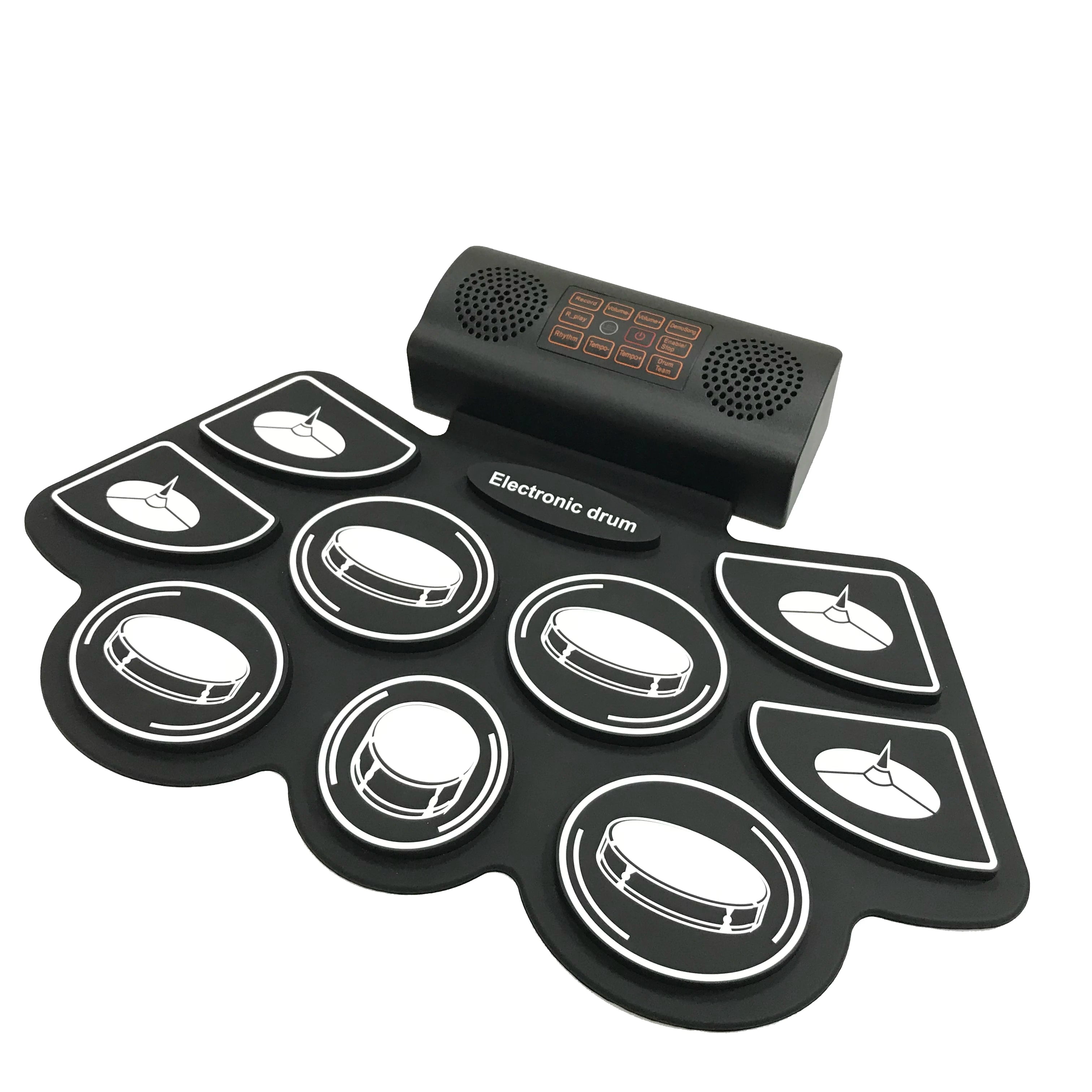 Hidelok DD02 Roll-Up Electronic Drum Kit | 5 Drums, 4 Cymbals, Bluetooth, MIDI, Built-In Speaker & Battery