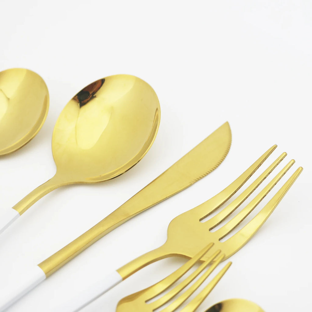 Silverware Mint Green Silver 5pcs/set Dinnerware Cutlery Knife Cake Fork Coffee Tea Spoon Stainless Steel Flatware Tableware Set