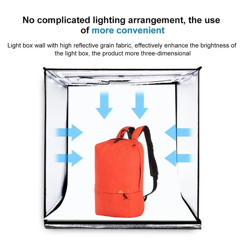 PULUZ 60x60 Photo Studio Light Box Photography Studio Shooting Light Tent Box 6 Colors Backgrounds Tabletop LED Light Studio Box