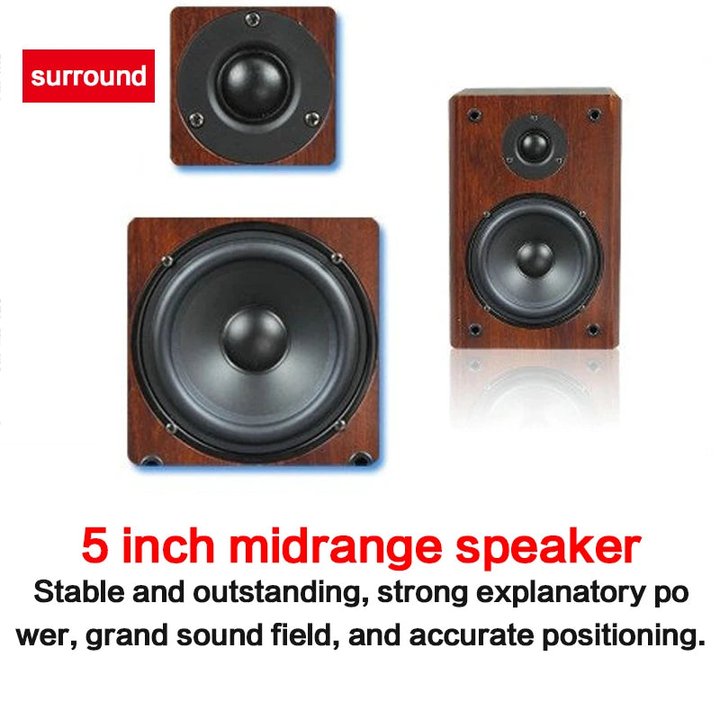 KYYSLB 100W 5 Inch Stereo Surround Center Speakers 4Ohm Sound Wooden Audio Home Theater System HIFI Passive Speakers