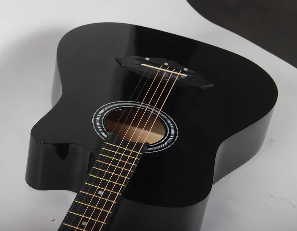 Best Price Professional Beginner Practice Wholesale 38 Inch Cutaway Basswood Body Acoustic Guitar for Sale