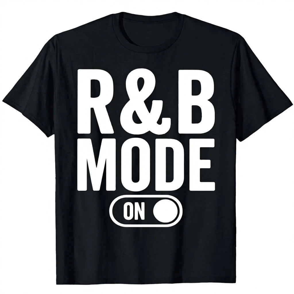 R&B Mode On — Soul Singer Music Lover T-Shirt | Vintage Graphic, Heat-Transfer Print, S–5XL
