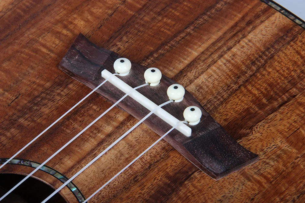 2023 Newest Professional String Instrument Guitar 24" Concert Solid Top KOA Body Acacia Mahogany Glossy Ukulele with Accessories