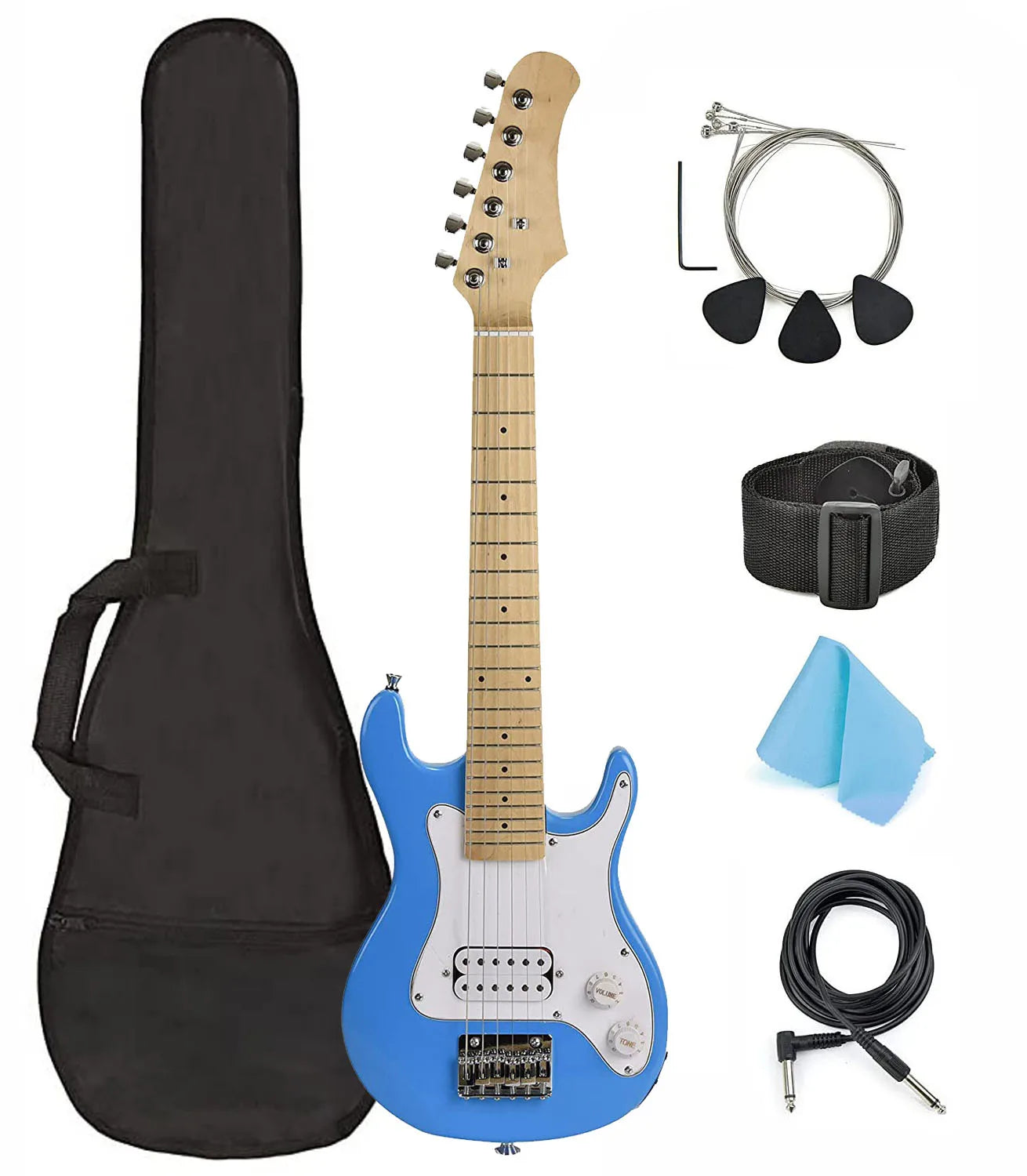 Learning and Practice 30 Inch Electric Guitar for Kid Musical Instrument Electrical Guitars 6 Steel String Electric